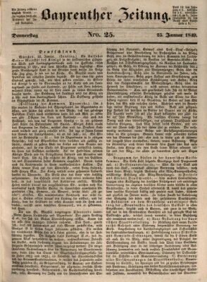 Bayreuther Zeitung Donnerstag 25. Januar 1849