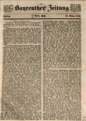 Bayreuther Zeitung Freitag 23. März 1849