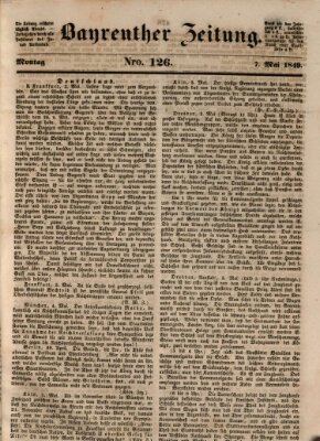 Bayreuther Zeitung Montag 7. Mai 1849