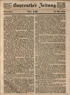 Bayreuther Zeitung Donnerstag 24. Mai 1849