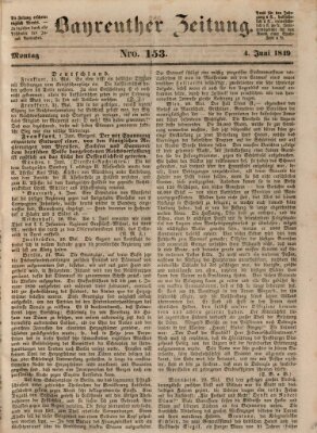 Bayreuther Zeitung Montag 4. Juni 1849