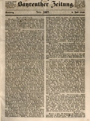 Bayreuther Zeitung Sonntag 8. Juli 1849