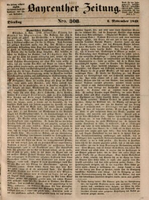 Bayreuther Zeitung Dienstag 6. November 1849