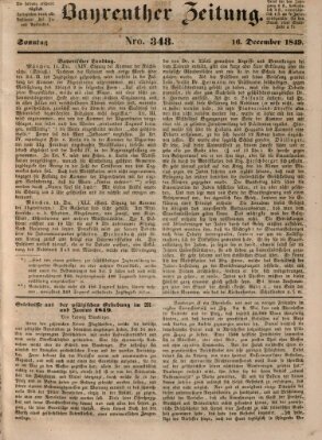 Bayreuther Zeitung Sonntag 16. Dezember 1849