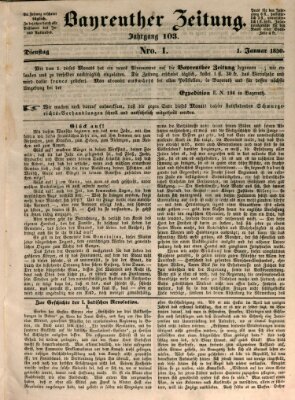 Bayreuther Zeitung Dienstag 1. Januar 1850