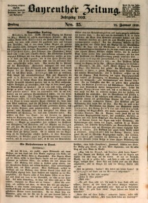 Bayreuther Zeitung Freitag 25. Januar 1850