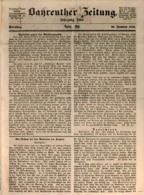 Bayreuther Zeitung Dienstag 29. Januar 1850