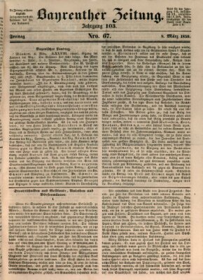 Bayreuther Zeitung Freitag 8. März 1850