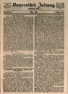 Bayreuther Zeitung Samstag 9. März 1850
