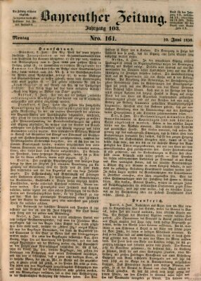 Bayreuther Zeitung Montag 10. Juni 1850