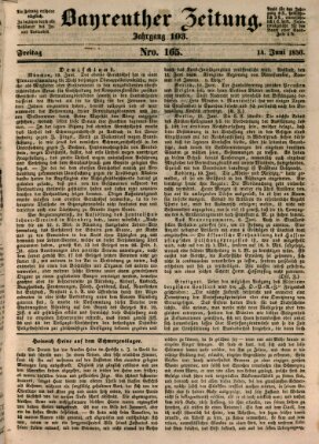 Bayreuther Zeitung Freitag 14. Juni 1850