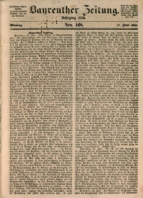 Bayreuther Zeitung Montag 17. Juni 1850