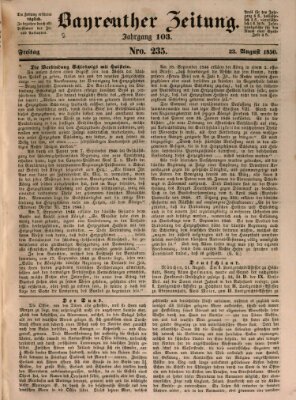 Bayreuther Zeitung Freitag 23. August 1850