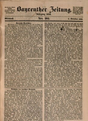Bayreuther Zeitung Mittwoch 9. Oktober 1850