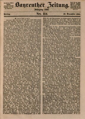 Bayreuther Zeitung Freitag 20. Dezember 1850