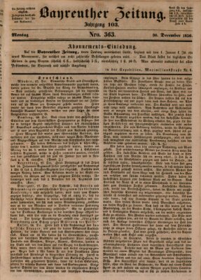 Bayreuther Zeitung Montag 30. Dezember 1850