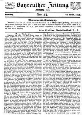 Bayreuther Zeitung Sonntag 23. März 1851