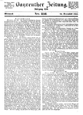 Bayreuther Zeitung Mittwoch 24. Dezember 1851