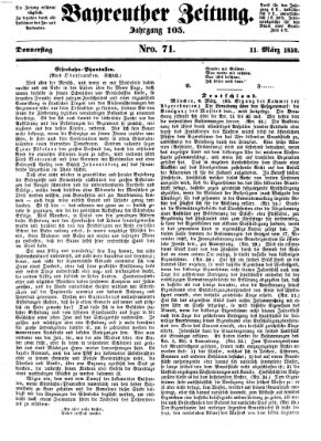 Bayreuther Zeitung Donnerstag 11. März 1852
