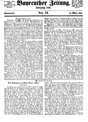 Bayreuther Zeitung Samstag 13. März 1852