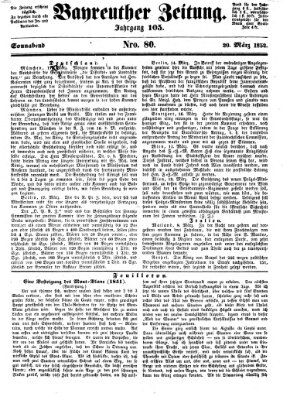 Bayreuther Zeitung Samstag 20. März 1852