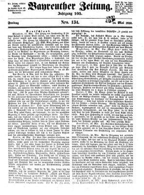 Bayreuther Zeitung Freitag 14. Mai 1852