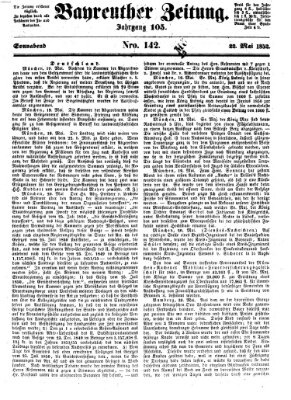 Bayreuther Zeitung Samstag 22. Mai 1852
