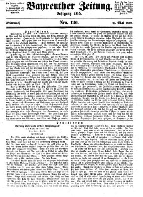 Bayreuther Zeitung Mittwoch 26. Mai 1852