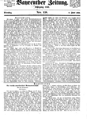 Bayreuther Zeitung Dienstag 8. Juni 1852