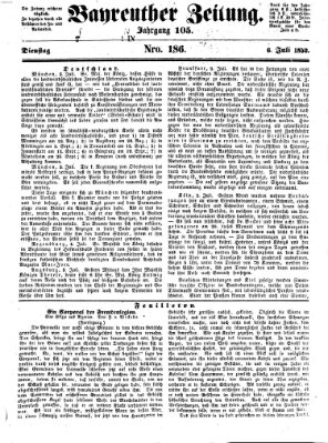 Bayreuther Zeitung Dienstag 6. Juli 1852
