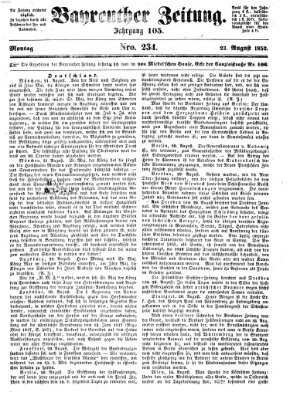 Bayreuther Zeitung Montag 23. August 1852