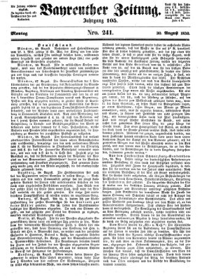 Bayreuther Zeitung Montag 30. August 1852