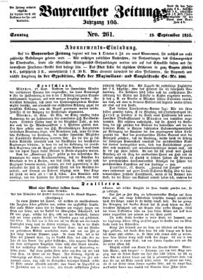 Bayreuther Zeitung Sonntag 19. September 1852