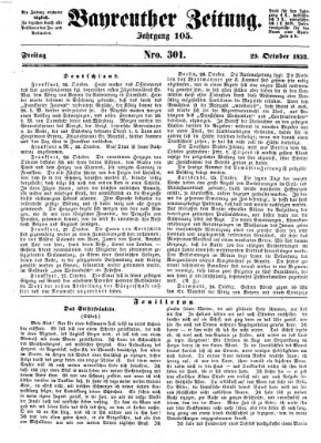 Bayreuther Zeitung Freitag 29. Oktober 1852