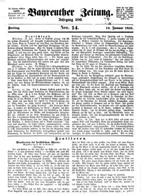 Bayreuther Zeitung Freitag 14. Januar 1853