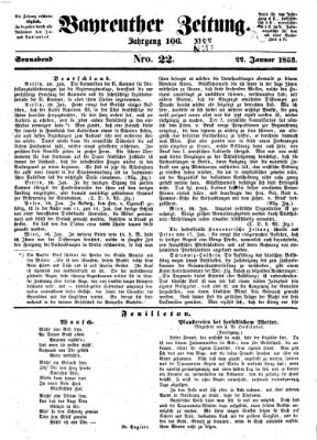 Bayreuther Zeitung Samstag 22. Januar 1853