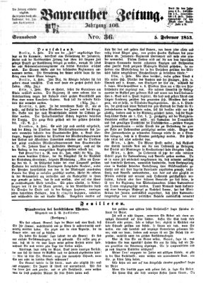 Bayreuther Zeitung Samstag 5. Februar 1853