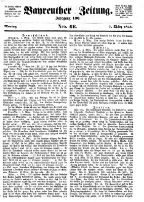 Bayreuther Zeitung Montag 7. März 1853