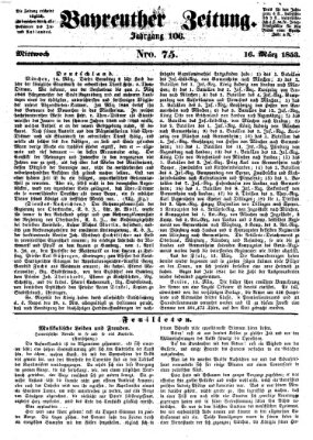 Bayreuther Zeitung Mittwoch 16. März 1853