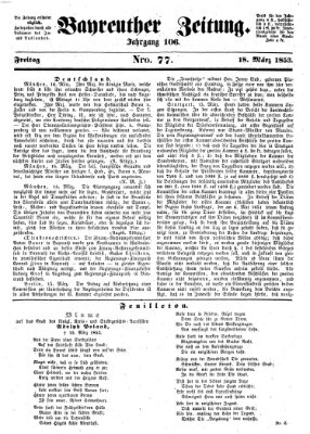 Bayreuther Zeitung Freitag 18. März 1853