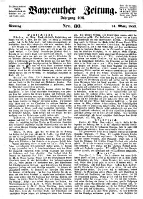 Bayreuther Zeitung Montag 21. März 1853