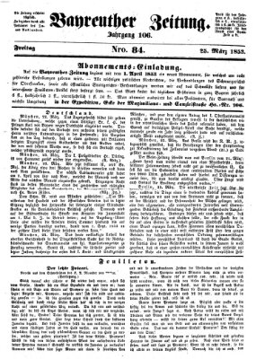 Bayreuther Zeitung Freitag 25. März 1853