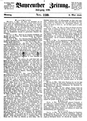 Bayreuther Zeitung Montag 9. Mai 1853