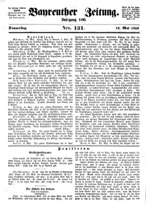 Bayreuther Zeitung Donnerstag 12. Mai 1853