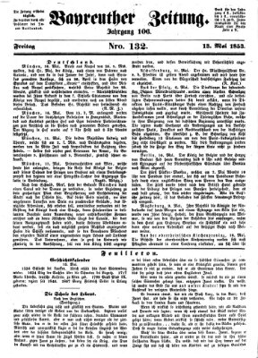 Bayreuther Zeitung Freitag 13. Mai 1853