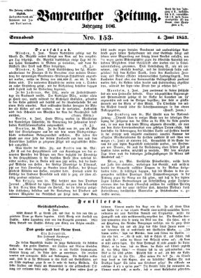 Bayreuther Zeitung Samstag 4. Juni 1853