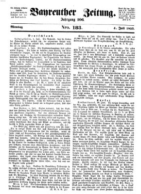 Bayreuther Zeitung Montag 4. Juli 1853