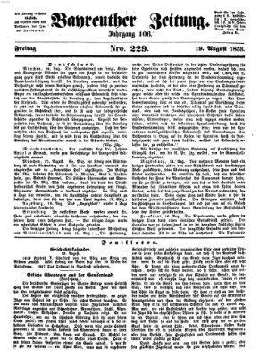 Bayreuther Zeitung Freitag 19. August 1853