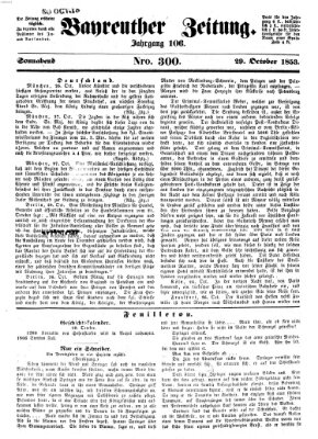 Bayreuther Zeitung Samstag 29. Oktober 1853