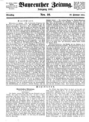 Bayreuther Zeitung Dienstag 10. Januar 1854